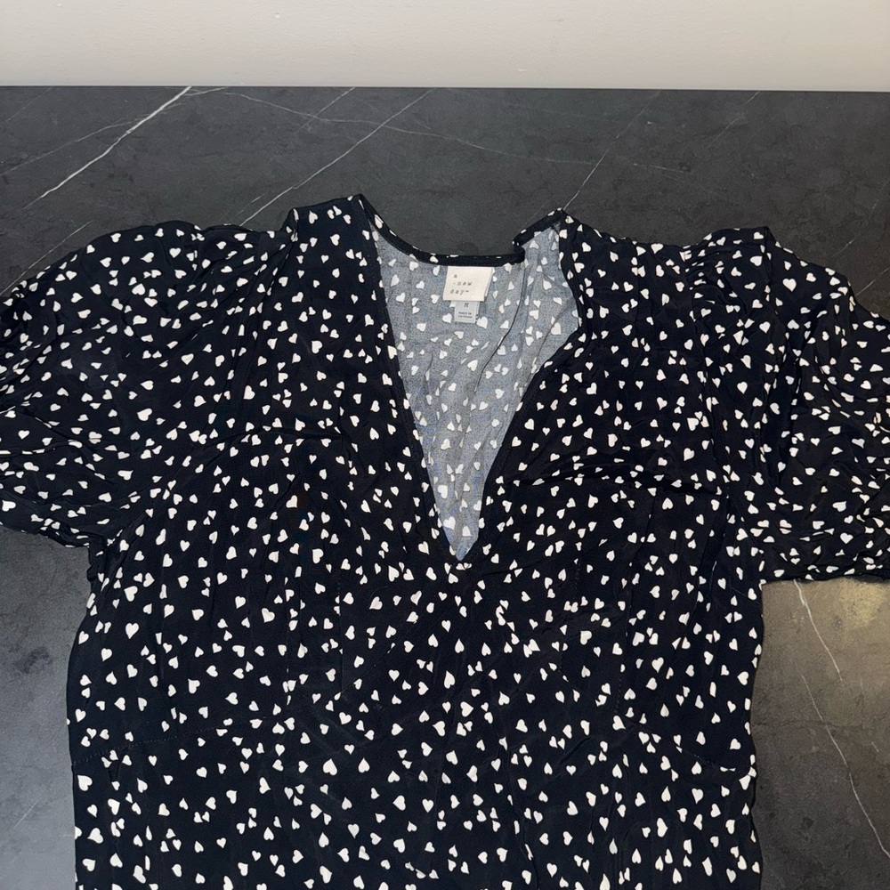Black and White Patterned Women's Top